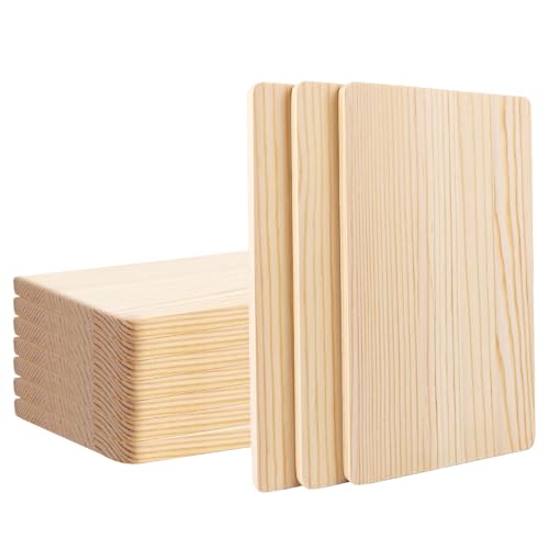 ZOFUN 10 Frühstücksbrettchen Holz Holzbrett, 24 x 14 x 1 cm Frühstücksbretter Kiefernholz, Unbehandeltes Holzbrettchen, Schneidebrett Brett Holz Brettchen Holz für Brot Fleisch Gemüse von ZOFUN