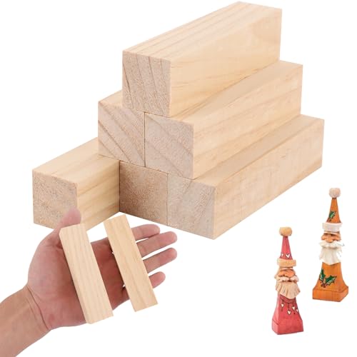 ZOFUN 50 Stück Schnitzholz,10x2.5x2.5cm Holzblöcke zum Schnitzen, Holzklötze Holzblöcke zum Basteln, Unbehandelt Schnitzblock Set Natürlich Schnitzen Holz für DIY Handwerk von ZOFUN