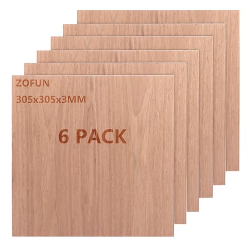 ZOFUN 6 Stück Sperrholzplatte 3mm Unbehandeltes Holz, 30,5 X 30,5 cm Walnuss Holzplatte, Leimholzplatte Leere Holzbretter Für DIY Handwerk Modell Flugzeug Schiff Holzarbeiten Boot Häuser von ZOFUN