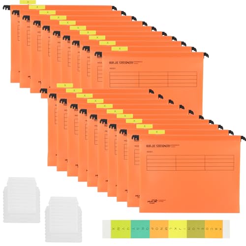 ZOFUN A4 Hängemappen A4 Hängeregister mappen, 20 Stück Aktenschrank mit Registern, Hängeregistraturen mit Tabs und Einsätzen für Büro, Schule, Schreibtisch, Aktenaufbewahrung, Organisation (Orange) von ZOFUN