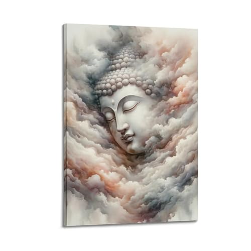 ZOGJIN Religiöse Poster, himmlischer Buddha, der aus Wolken auftaucht, mit beruhigender Farbpalette, Poster, moderne Wandkunst, Leinwand, ästhetische Dekoration, Gemälde, 20 x 30 cm, Rahmenstil ZOGJIN Religiöse Poster, himmlischer Buddha, der aus Wolken auftaucht, mit beruhigender Farbpalette, Poster, moderne Wandkunst, Leinwand, ästhetische Dekoration, Gemälde, 20 x 30 cm, Rahmenstil von ZOGJIN