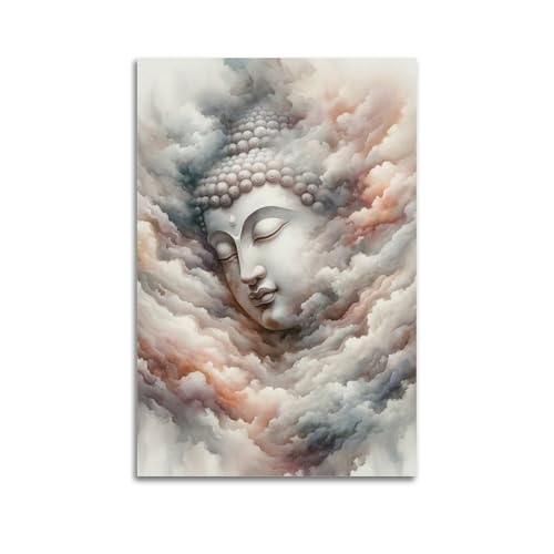 ZOGJIN Religiöse Poster, himmlischer Buddha, der aus Wolken auftaucht, mit beruhigender Farbpalette, Poster, moderne Wandkunst, Leinwand, ästhetische Dekoration, Gemälde, 60 x 90 cm, ungerahmter Stil ZOGJIN Religiöse Poster, himmlischer Buddha, der aus Wolken auftaucht, mit beruhigender Farbpalette, Poster, moderne Wandkunst, Leinwand, ästhetische Dekoration, Gemälde, 60 x 90 cm, ungerahmter Stil von ZOGJIN