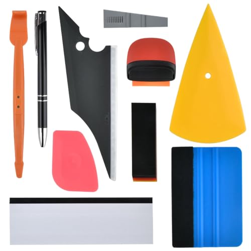 10PCS Folierungs Werkzeug Auto Vinyl Werkzeug Kit Autofolie Rakel Set für Tönungsfolie Wrap Folien Werkzeug Set für Wrapping Messerloses Knife Tape, Schaber, Filzrakel, Rakel, Cuttermesser von ZOGPLG