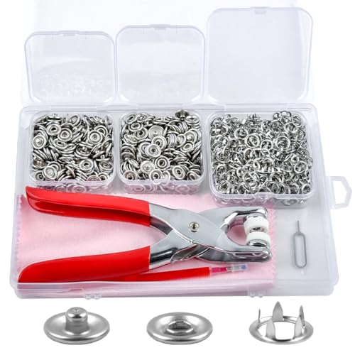 200sets DIY Druckknopf Set Druckknöpfe Metall mit Zange für Druckknöpfe Metall,Rostfrei, Kein Nähen Für DIY Basteln Bekleidung,Kleidung Taschen,Leder Reparatur DIY-Projekte von ZOGPLG