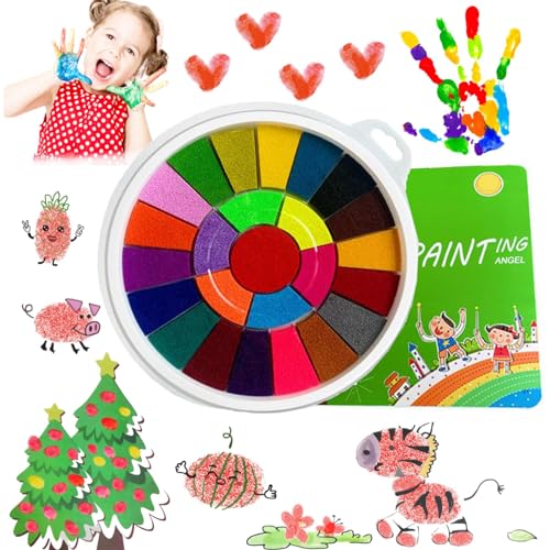 ZONEWD Fingerfarben Kinder Ungiftig Waschbar Fingermalfarben Mit Buch Baby Fingerfarben Kinder Ab 2 Jahre Lustig Finger Painting Geschenk Für Jungen Und Mädchen von ZONEWD