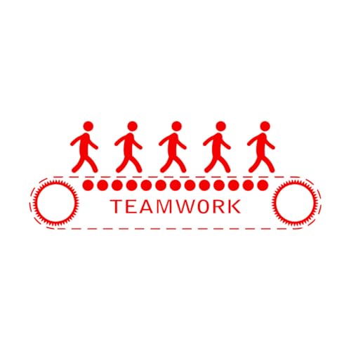 Schriftzug-Aufkleber „Teamwork“, für Büro, Teamarbeit, Business, 22x59,2cm wasserfest, klein, Red von ZOOAN