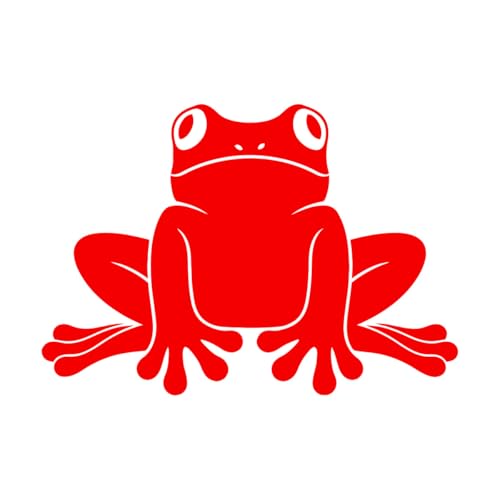 Wandaufkleber für Kinder mit Cartoon-Tierfrosch, 54x77cm ausgestattet mit Transferfolien-Set, groß, Red von ZOOAN