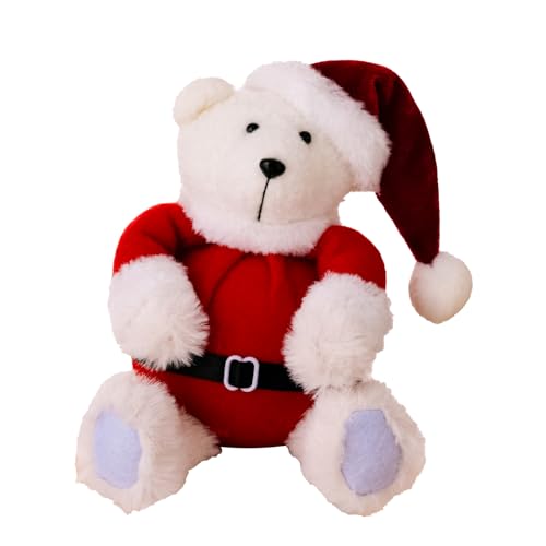 ZOOMIMI Festlicher Weihnachtsmann sitzender Bär Figur Weihnachtsmotiv Tierfigur Ornament Plüschtier Heimdekoration Zubehör von ZOOMIMI