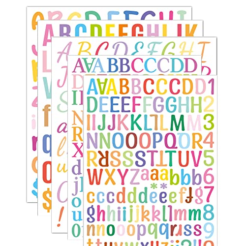 ZOOMPIL Alphabet Nummer Aufkleber, Bunt Buchstaben Aufkleber, Selbstklebende Vinyl Buchstaben Nummern Aufkleber, Für DIY Scrapbooking oder Verschönerung zum Beschriften, 5 Blätter von ZOOMPIL