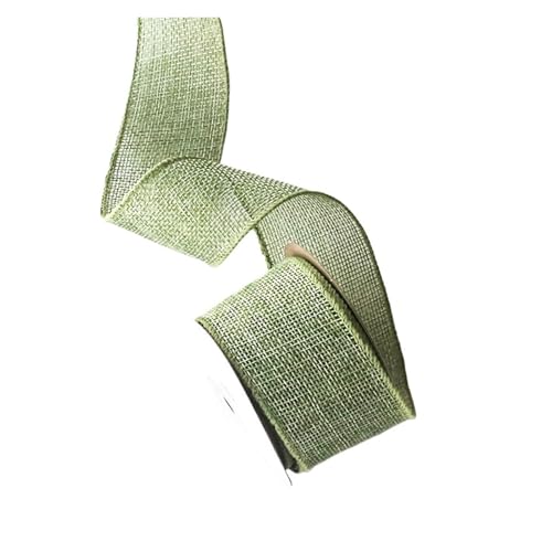 Juteband, Juteband mit Spitze, Juterolle, 4,5 m/Rolle, DIY-Stoffband, Juteband mit Drahtkante, Weihnachtsbaumband, Kranzschleifen, Bastelband, Geschenkverpackung (rot)(Green) von ZOOPH