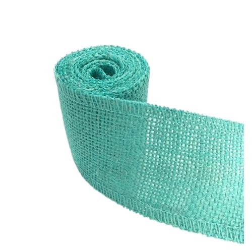 Sackleinenband, Sackleinenband mit Spitze, Sackleinenrolle, 2 m breit, 6 cm, buntes Jute-Sackleinenband, Jutestoffrolle, Sackleinenband, Besatzband, rustikales DIY-Hochzeitsfest (rot)(Green) von ZOOPH