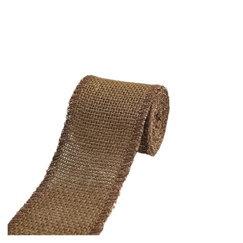 Sackleinenband, Sackleinenrolle, 2 m/Rolle, 60 mm Breite, buntes Jute-Sackleinen, Mehrzweck-Bastelband, DIY-Weihnachtsdekoration, Gartenarbeit, Verpackungspaket (rot)(Bronze) von ZOOPH