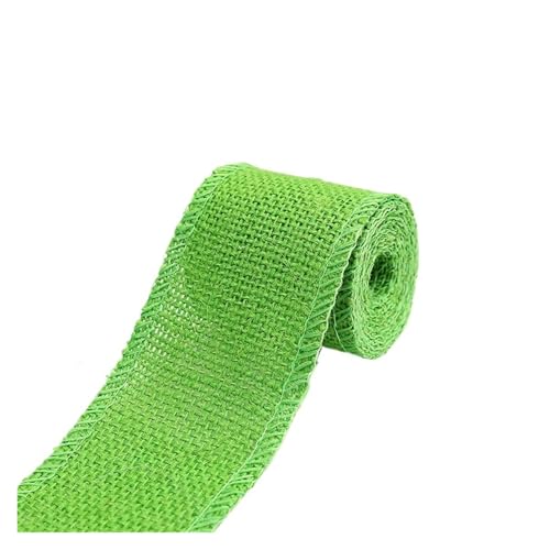 Sackleinenband, Sackleinenrolle, 2 m/Rolle, 60 mm Breite, buntes Jute-Sackleinen, Mehrzweck-Bastelband, DIY-Weihnachtsdekoration, Gartenarbeit, Verpackungspaket (rot)(Green) von ZOOPH