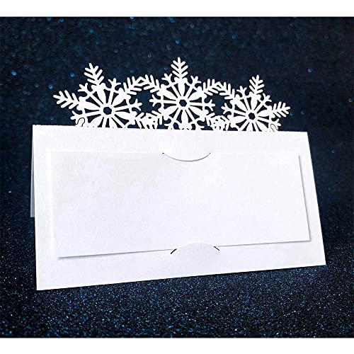 Tischkarten für Hochzeiten, Tischkarten, 100 Stück, Tischkarten, Namenskarten, ausgehöhlte Schneeflocken-Grußkarten for Weihnachten, Hochzeit, Party, Sitzkarte, Metting-Zubehör, Rosa von ZOOPH