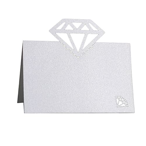 Tischkarten für Hochzeiten, Tischkarten, 100 Stück, Tischkarten, ausgehöhlte Diamant-Zeltkarte, gefaltete Sitzkarte, Grußkarte for Blumenstrauß, Tischdekoration, Partyzubehör, Rot von ZOOPH