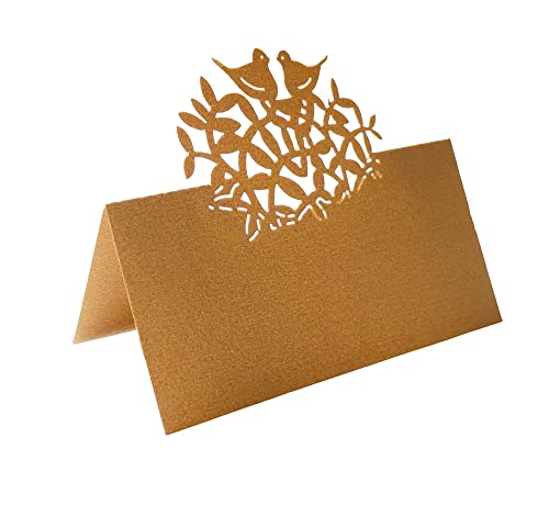 Tischkarten für Hochzeiten, Tischkarten, 100 Stück, Tischkarten mit Vogelmuster, Tischkarten mit Namen, Sitzkarten, ausgehöhlte Zeltkarte, Blumenstrauß, Grußkarte for Metting, Hochzeit, Partyzubehör, von ZOOPH