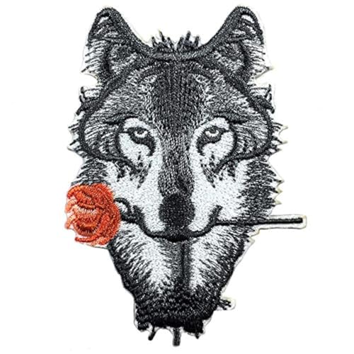 2 Stück Wolf Patch, coole Stickerei Patches, Eisen auf Patches, Nähen auf Applikation, coole benutzerdefinierte Rucksack Tuch Patches von ZOOPOLR