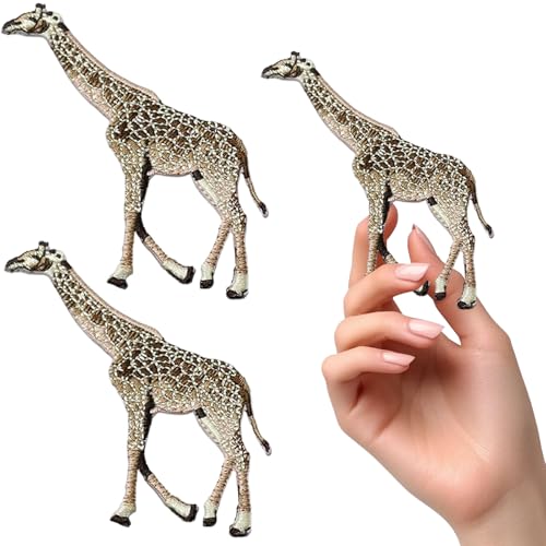 2 Stück bestickte Giraffe Bügelbilder DIY Zubehör, dekorative Nähapplikation für Kleidung, Jacken, Jeans, Hüte, Taschen, DIY Reparatur, Stitch Fix, Stoffapplikationen von ZOOPOLR