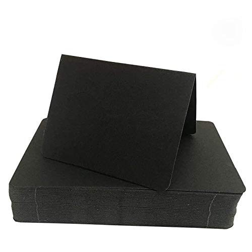 Leere Tischkarten für Zelte, beste Papier-Grußkarten, perfekt für Hochzeiten, gefaltete Sitzbelegung, Bankett, Party, Event, 8,9 x 7,9 cm, 50 Stück (schwarz) von ZOOYOO