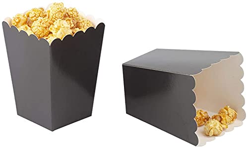 ZOOYOO 24 Stück Popcorn Tüten Klein Schwarz - 5.5 * 7.5 * 10.5cm - für Party Geburtstag Hochzeit Geschenk von ZOOYOO