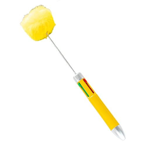 ZORESCOLEO 4-in-1 Perlenstift, mehrfarbiger Kugelschreiber, 4 Farben in 1, einziehbarer Kugelschreiber für Schüler und Lehrer von ZORESCOLEO