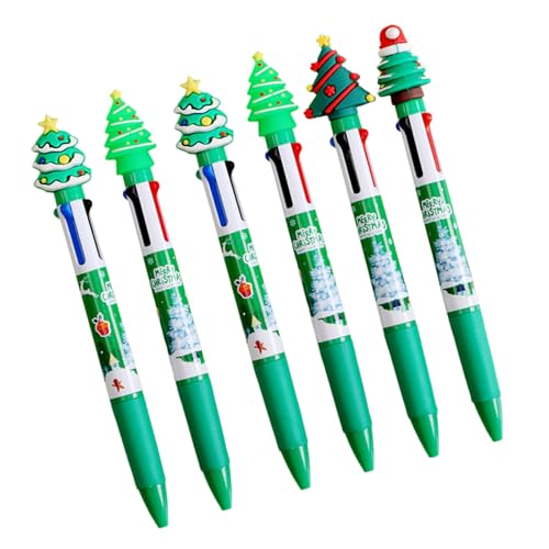 ZORESCOLEO Shuttle-Stift, Weihnachts-Kugelschreiber, 4-in-1, mehrfarbiger Stift, Büro- und Schulbedarf für glattes Schreiben, 6 Stück von ZORESCOLEO