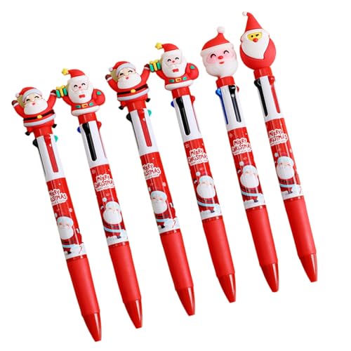 ZORESCOLEO Shuttle-Stift, Weihnachts-Kugelschreiber, 4-in-1, mehrfarbiger Stift, Büro- und Schulbedarf für glattes Schreiben, 6 Stück von ZORESCOLEO