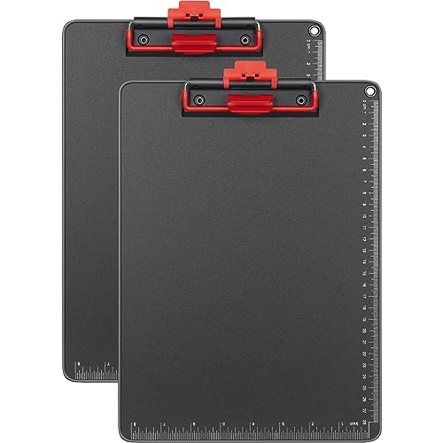 Klemmbretter mit Stifthalter, 2er-Pack, A4-Größe, 31,8 x 22,9 cm, schwarz, Aluminium-Schutz, Klemmbrett, ZORVIDSON für Klassenzimmer, Büros, Restaurants, Arztpraxen von ZORVIDSON