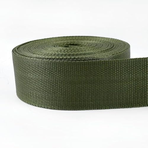 5 Meter 20–50 mm Polypropylen-PP-Nylon-Gurtband für Gürtel, Hundehalsband, Geschirr, Outdoor-Band, Bekleidung, Schuhe, Band, Armeegrün, 38 mm von ZORZA