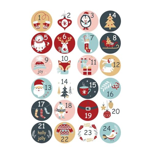 ZOUBAOQ Adventskalender Zahlen Aufkleber, Adventskalender Zahlenaufkleber, Kalender zum selber machen, für Aufkleber zum Dekorieren Machen Gif von ZOUBAOQ