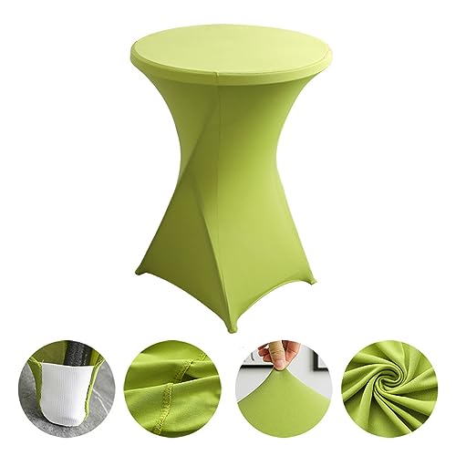 ZOYIEP 2 Pack Stehtisch Hussen, Runde Spandex Tischdecke, Weiß Stretch Stehtisch Husse für Bistrotisch, Waschbar Tischabdeckung Stretchhusse für Hochzeit Party Küche (Hellgrün,60x110cm) von ZOYIEP