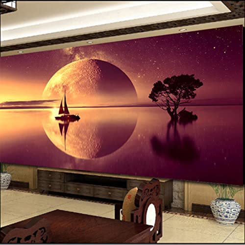 Diamond Painting XXL,Sonnenuntergang Landschaft DIY 5D Diamant Painting Bilder, Diamond Painting Gross,Diamant malerei Kits Malen nach Zahlen Wohnzimmer Bilder Dekoration (B,80x40cm) von ZOYIEP