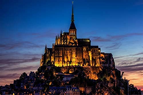 DIY Ölgemälde nach Zahlen, Malen nach Zahlen-Kits Digitales Ölgemälde auf Leinwand, Wandkunst, Kunstwerk, Gemälde, Schloss Frankreich, Mont Saint-Michel, Heimdekoration, 50 x 60 cm von ZOZOIN