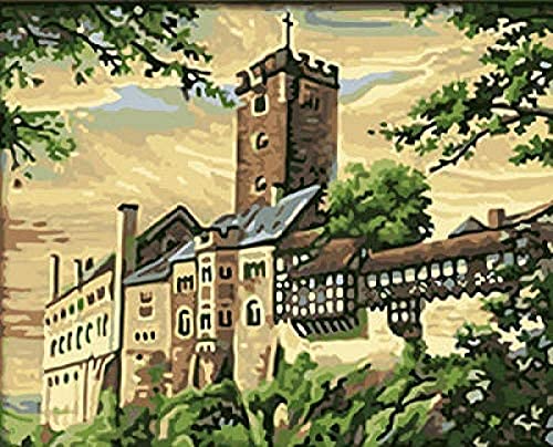 Malen nach Zahlen Erwachsene Wartburg Landschaft DIY handgemaltes Ölgemälde Kinder und Anfänger auf Leinwand Geschenk Zahlen Kits Home Home Decor 30x40cm von ZOZOIN