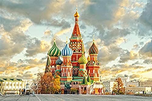 ZOZOIN 5D Diamond Painting Kit Moskauer Kreml Diamantmosaik Stickerei Rundbohrer Geschenk 50x50CM von ZOZOIN