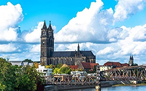 ZOZOIN Cityscape Pictures Of Magdeburg Germany Diy 5D Diamond Painting By Number Unique Kits Home Wall Decor Crystal Strass Wall Decor Cross Stitch 50x60CM von ZOZOIN