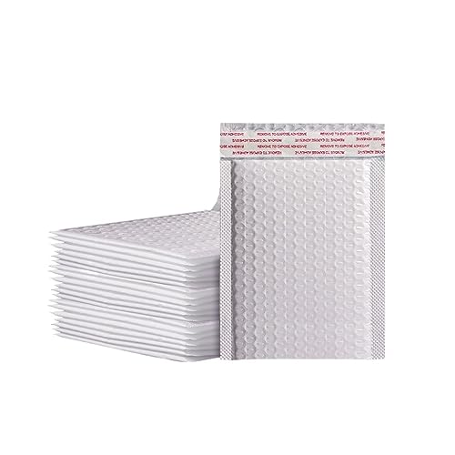 Luftpolster-Versandtaschen, 25–50 Stück, für Geschäft, Versandverpackung, Druckverschlussbeutel, Rosa, 50 Stück, Weiß, 11 x 13 cm von ZPECIAL