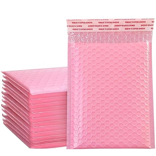 Luftpolsterumschläge, Luftpolsterumschläge für Versandtaschen, Geschenkverpackungen, selbstklebende Luftpolsterpolsterung, Schwarz, Weiß und Rosa, 11 x 15 cm, 50 Stück von ZPECIAL