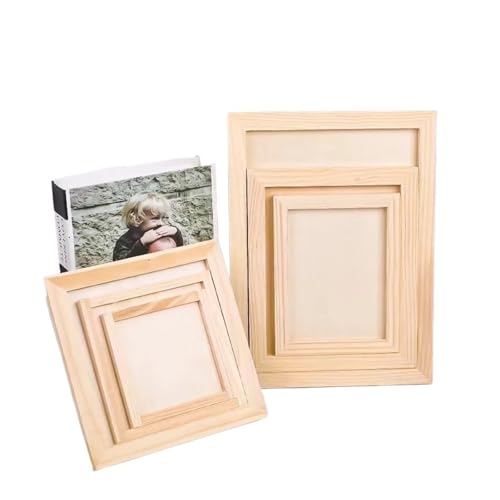 ZPFDSG Bilderrahmen Holz Geschenk Multi Größe Holz Foto Halter DIY Bild Rahmen Kunst Puzzle Halter Desktop Ornament Kinder Malerei Zeichnung(12x12cm) von ZPFDSG