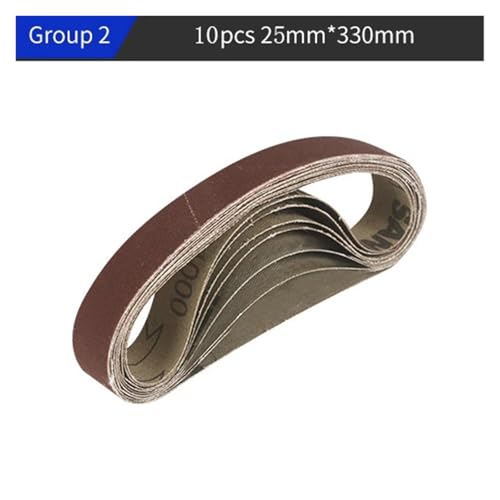 ZPFDSG Schleifband 25mm/15mm x 330mm Schleifbänder Schleifband Werkzeug for Leder Metall Holz Schleifband Schleifmaschine Polierwerkzeuge(10pcs 25mmx330mm) von ZPFDSG