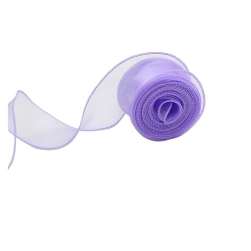 ZPFDSG Schleife 10 Yards/Rolle Chiffon-Seidenband Satin for DIY-Handwerk, Geschenkverpackung, Dekoration, Hochzeitssträuße, Kranz, Nähzubehör(Purple) von ZPFDSG