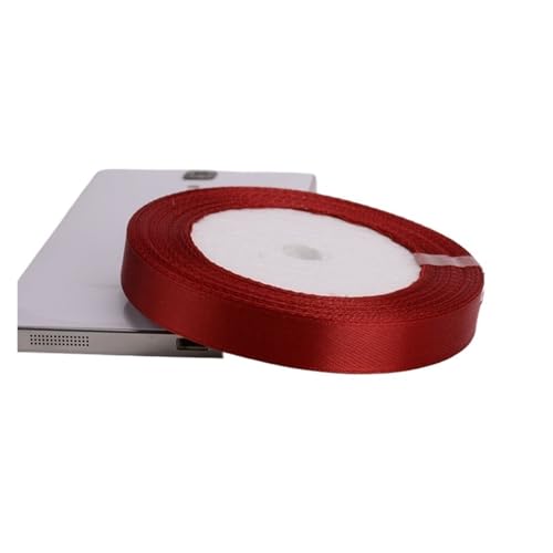 ZPFDSG Schleife 22 Meter 6mm-75mm weinrote Satinbänder Verpackungsmaterial DIY Schleife Handwerk Dekor Hochzeit Party Dekoration Geschenkverpackungsband(12mm Wine red) von ZPFDSG