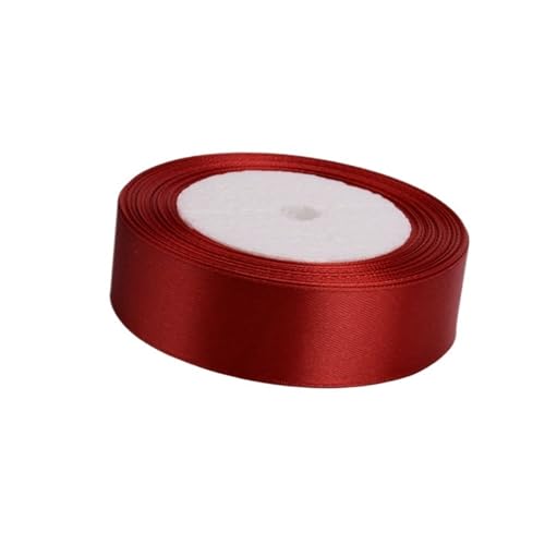 ZPFDSG Schleife 22 Meter 6mm-75mm weinrote Satinbänder Verpackungsmaterial DIY Schleife Handwerk Dekor Hochzeit Party Dekoration Geschenkverpackungsband(25mm Wine red) von ZPFDSG