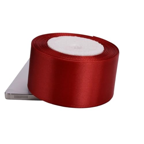 ZPFDSG Schleife 22 Meter 6mm-75mm weinrote Satinbänder Verpackungsmaterial DIY Schleife Handwerk Dekor Hochzeit Party Dekoration Geschenkverpackungsband(50mm Wine red) von ZPFDSG