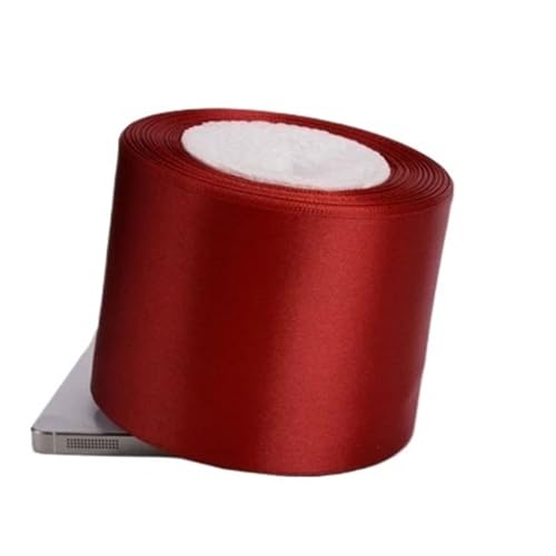 ZPFDSG Schleife 22 Meter 6mm-75mm weinrote Satinbänder Verpackungsmaterial DIY Schleife Handwerk Dekor Hochzeit Party Dekoration Geschenkverpackungsband(75mm Wine red) von ZPFDSG