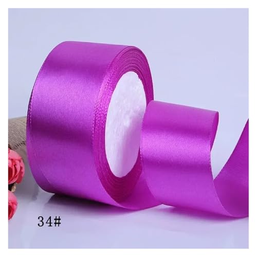 ZPFDSG Schleife 50 Farben 4 cm Hochzeit Geschenk Verpackung Bänder Schleife DIY Handwerk Handgemachte Scrapbooking Material Kuchen Boxen Verpackung Band Backen(Purple red) von ZPFDSG