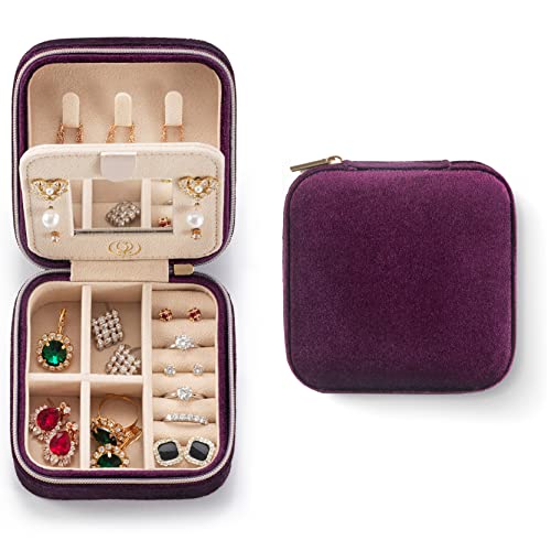ZPROW Reise-Schmuckkoffer aus Plüschsamt, Reise-Schmuck-Organizer, Reise-Schmuckschatulle, kleines Schmuckkästchen für Damen, Schmuck-Reise-Box, Ohrring-Organizer mit Spiegel, Violett ZPROW Reise-Schmuckkoffer aus Plüschsamt, Reise-Schmuck-Organizer, Reise-Schmuckschatulle, kleines Schmuckkästchen für Damen, Schmuck-Reise-Box, Ohrring-Organizer mit Spiegel, Violett von ZPROW