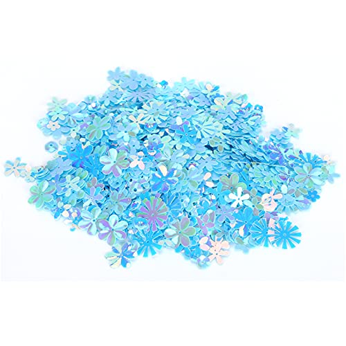 ZPSHYD Blumenförmiges Konfetti-Konfetti, blumenförmige Glitzer-Pailletten, Spangles für Party, Hochzeit, Streuteil, Dekoration, Zubehör, buntes Blau von ZPSHYD