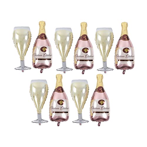 ZPSHYD Champagnerballons Dekorationen Champagnerflasche Ballon Party Dekorationen 5 Stück Wiederverwendbare Rose Gold Bier Weinglas Geformte Ballons von ZPSHYD
