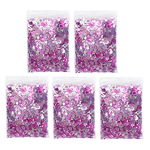 ZPSHYD Glitzer-Pailletten, 8 mm, rosa Konfetti, Glitzer-Pailletten, Tischdekorationen für Mädchen, Tauf-Ornamente von ZPSHYD